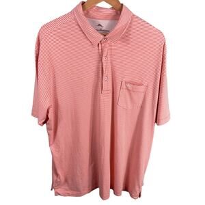 Tommy Bahama Relax Mens Cotton Shirt XL Striped Polo Sailfish Logo Beach Casual